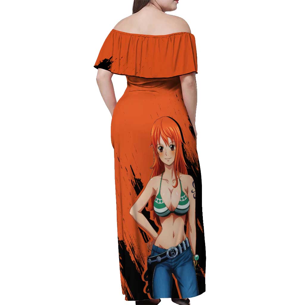 Nami - One Piece Off Shoulder Maxi Dress Anime Style