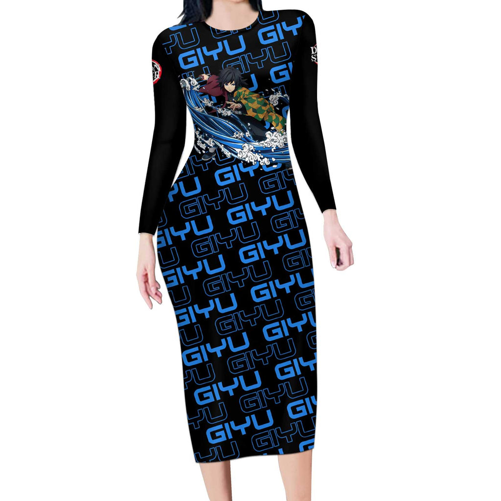 Tomioka Giyu - Demon Slayer Long Sleeve Bodycon Dress Anime Japan Style
