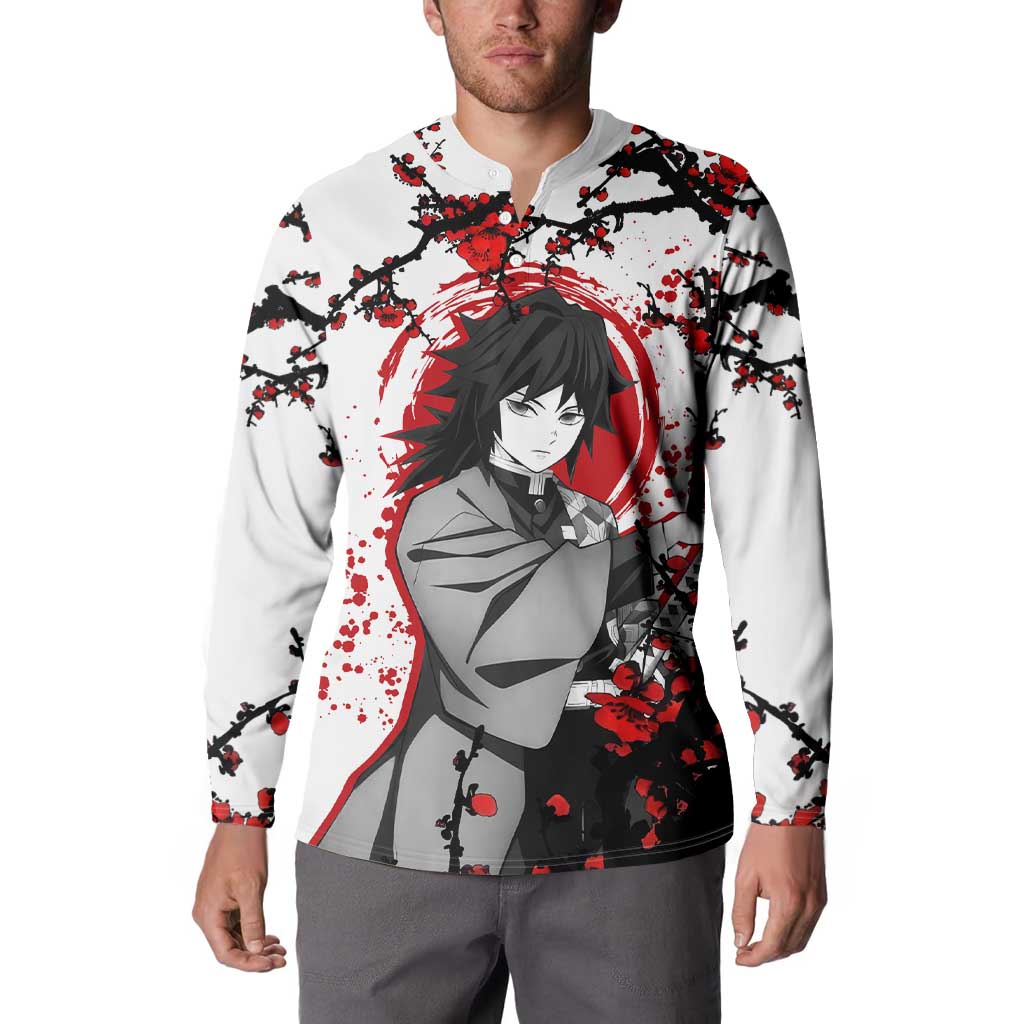 Giyu Tomioka - Demon Slayer Button Sweatshirt Anime Japan Style