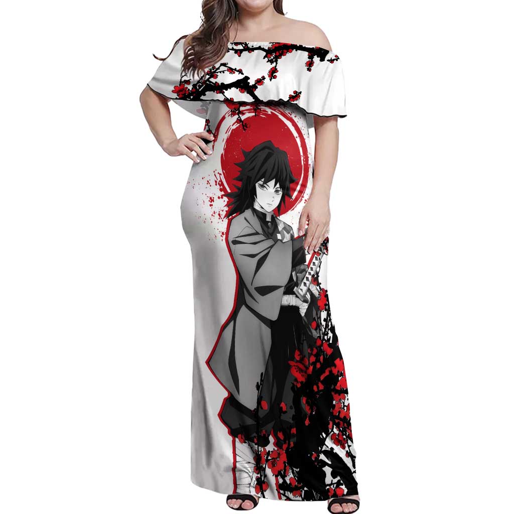 Giyu Tomioka - Demon Slayer Off Shoulder Maxi Dress Anime Japan Style
