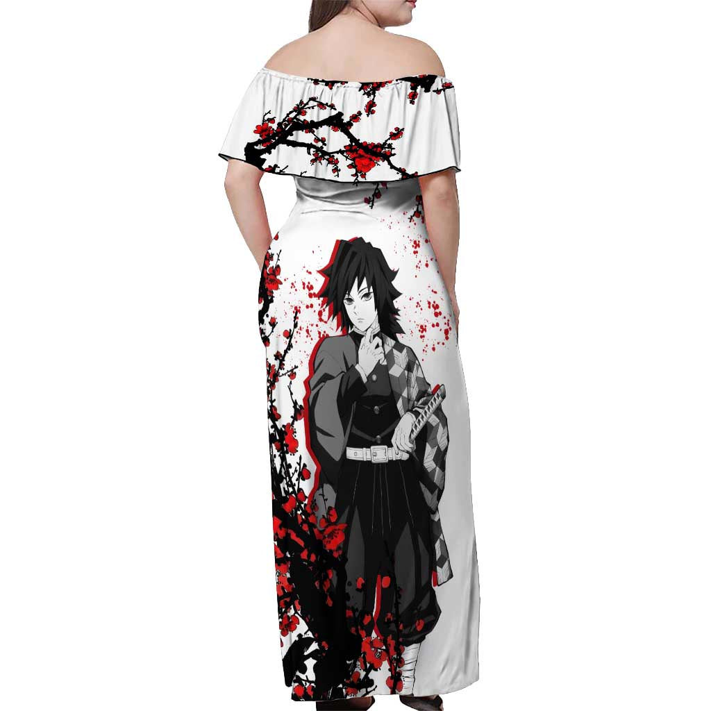 Giyu Tomioka - Demon Slayer Off Shoulder Maxi Dress Anime Japan Style