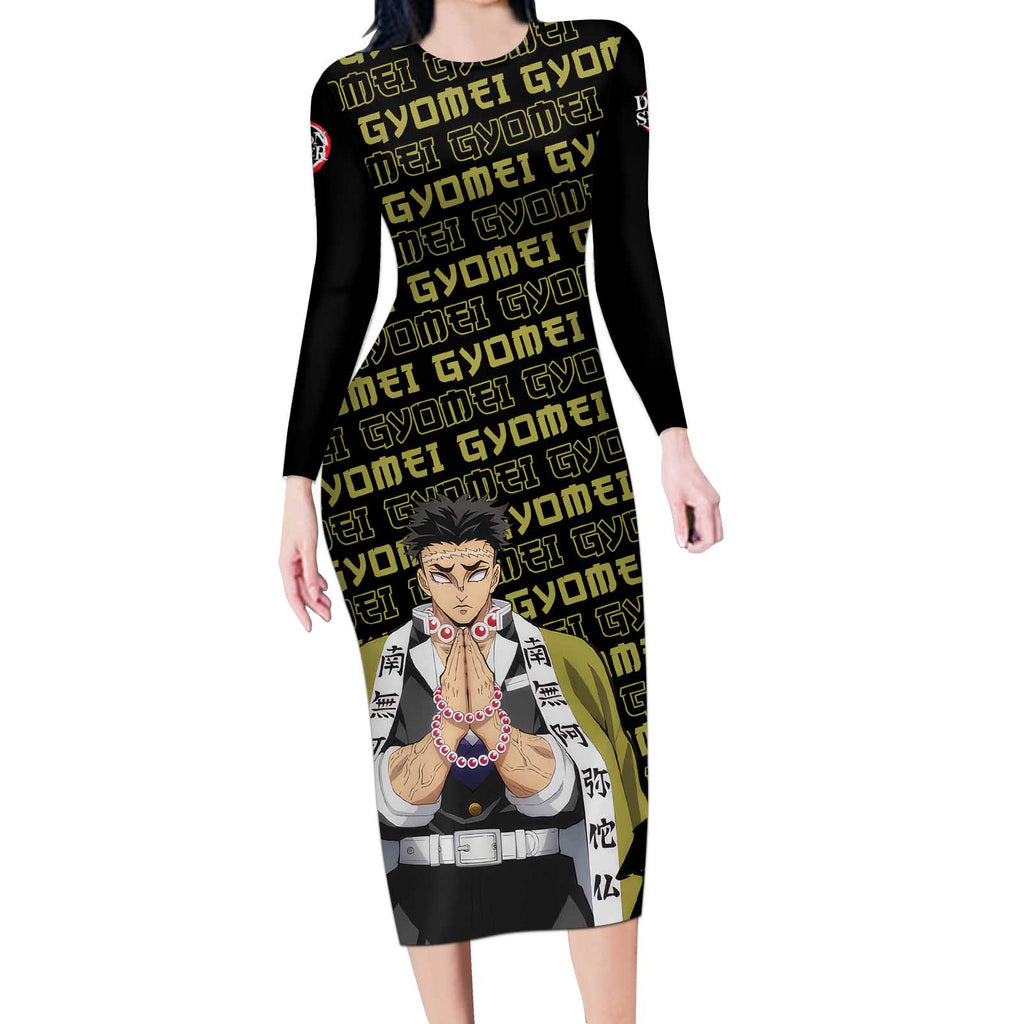 Gyomei Himejima - Demon Slayer Long Sleeve Bodycon Dress Anime Japan Style