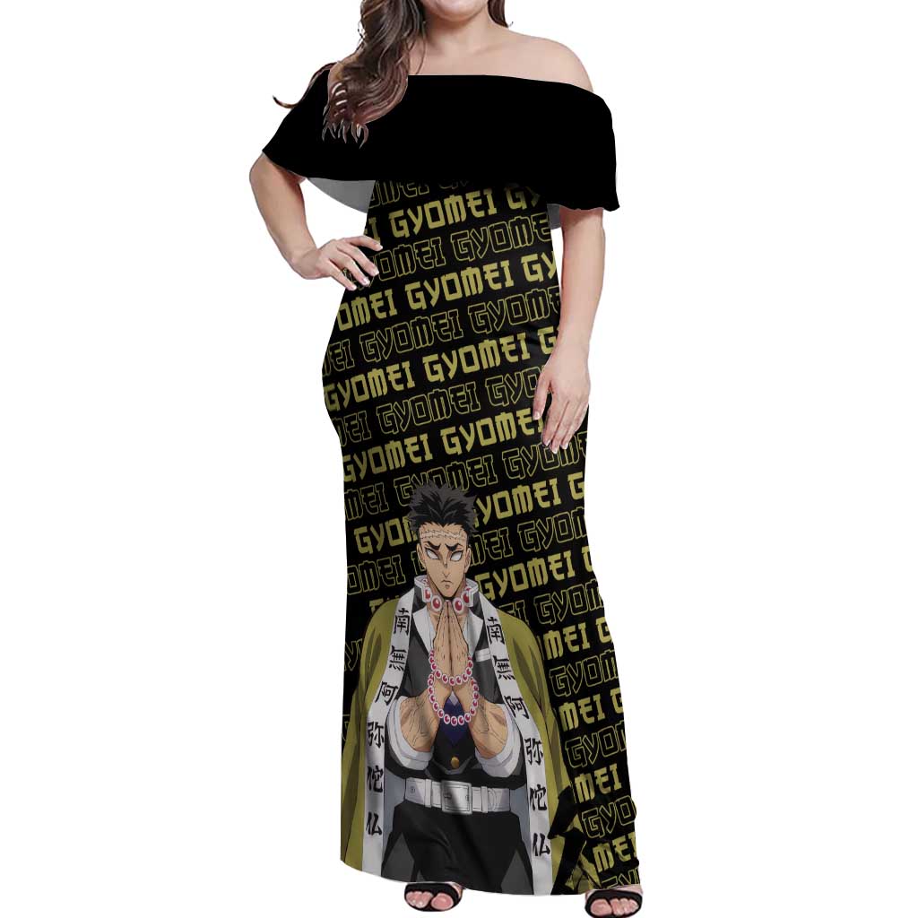Gyomei Himejima - Demon Slayer Off Shoulder Maxi Dress Anime Japan Style
