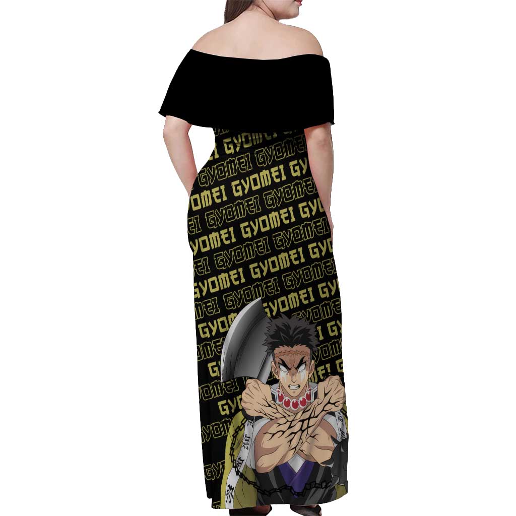 Gyomei Himejima - Demon Slayer Off Shoulder Maxi Dress Anime Japan Style