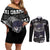 Iguro Obanai - Demon Slayer Couples Matching Off Shoulder Short Dress and Long Sleeve Button Shirt Anime Japan Style