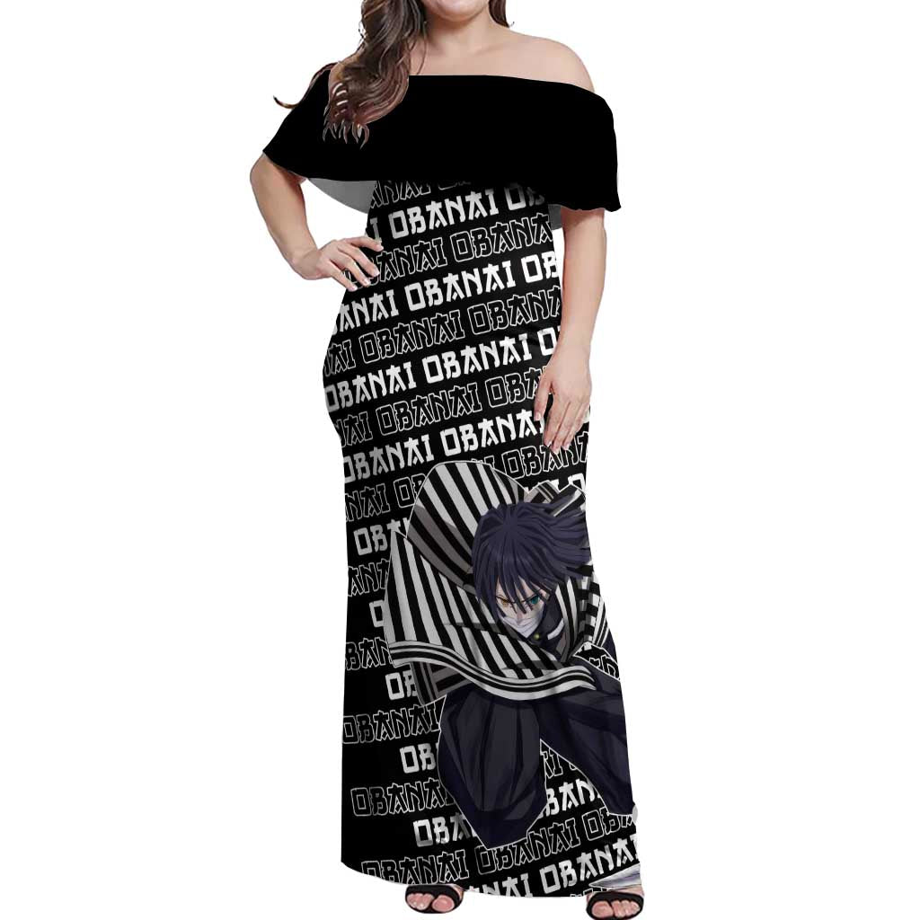 Iguro Obanai - Demon Slayer Off Shoulder Maxi Dress Anime Japan Style