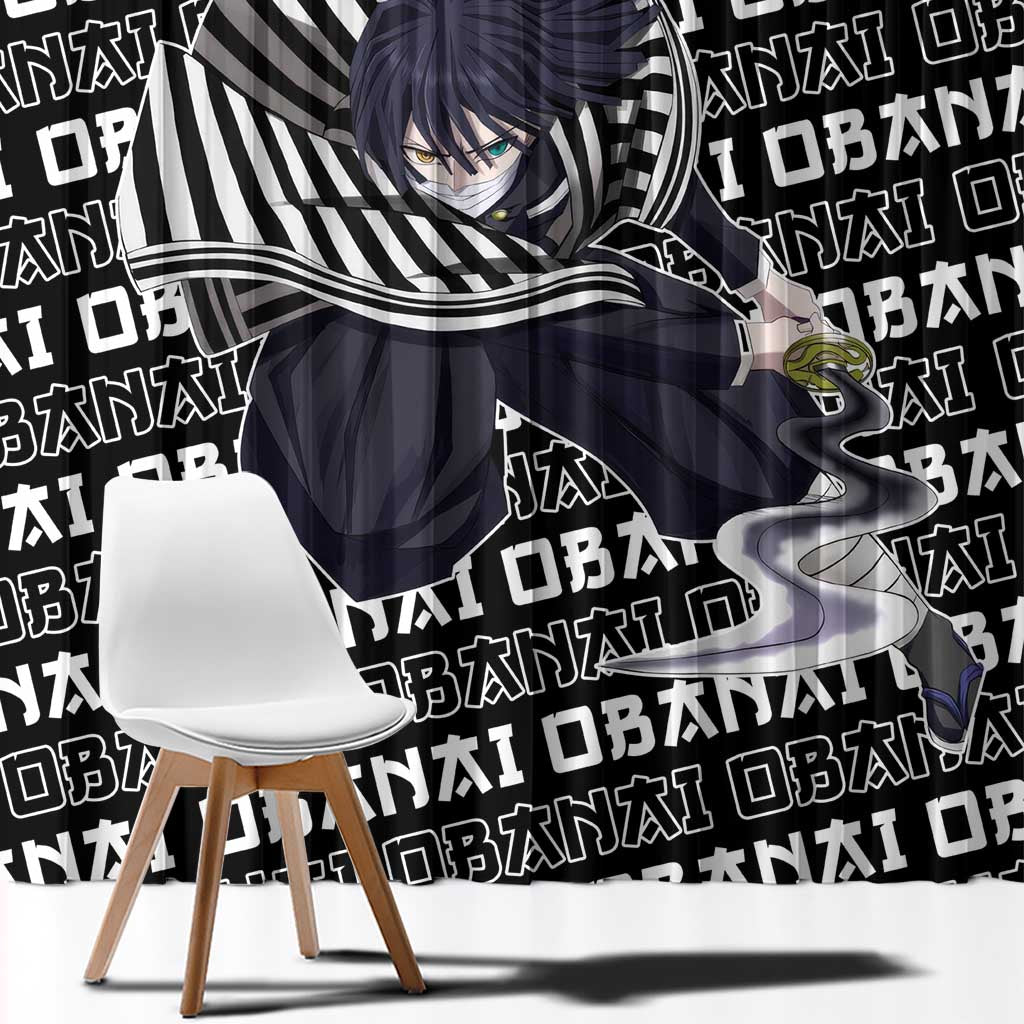 Iguro Obanai - Demon Slayer Window Curtain Anime Japan Style