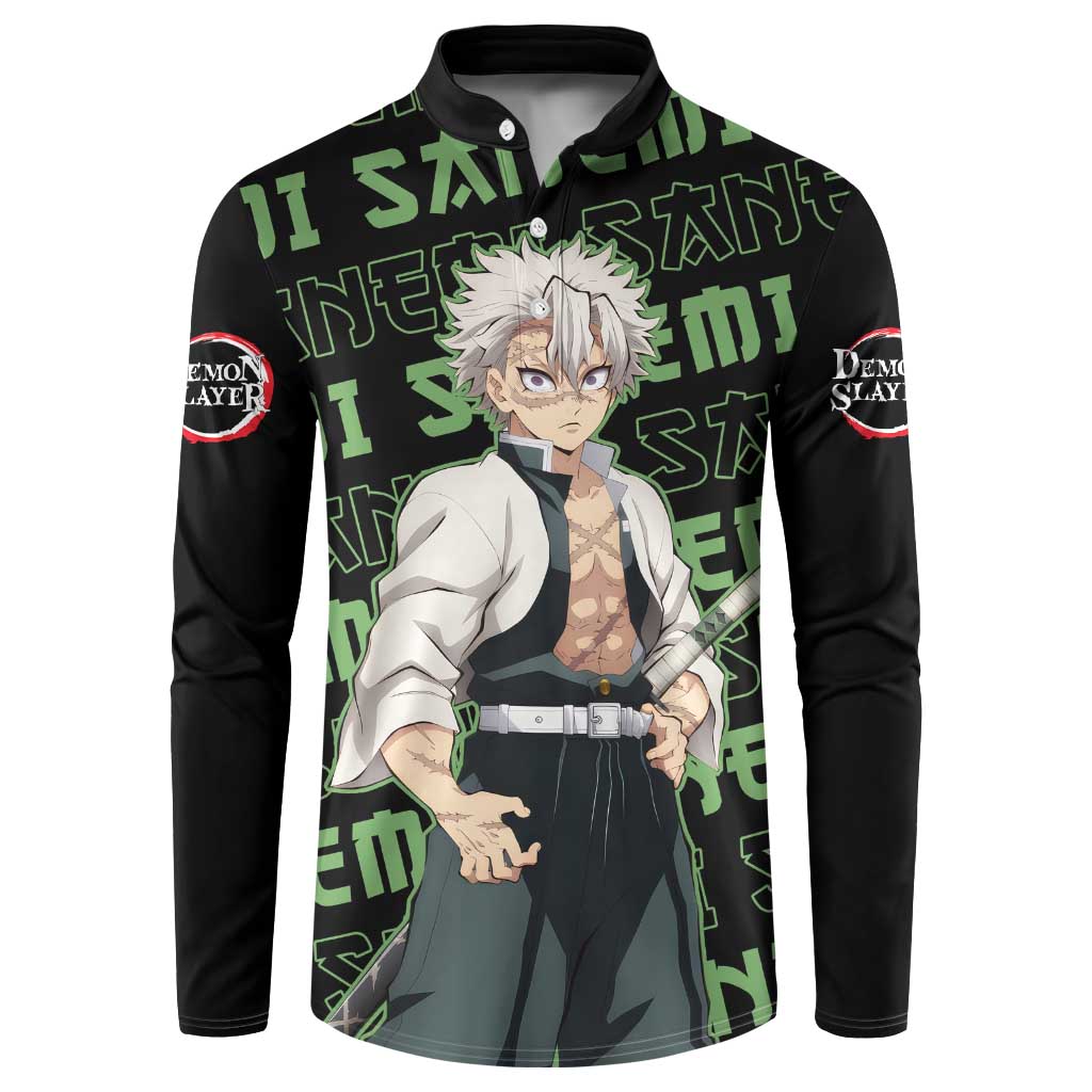 Sanemi Shinazugawa - Demon Slayer Button Sweatshirt Anime Mix Pattern Style