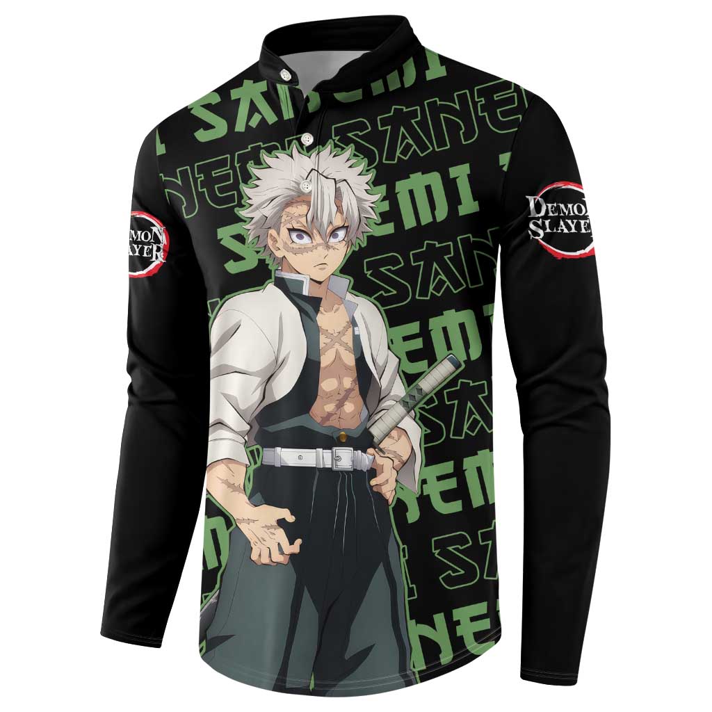 Sanemi Shinazugawa - Demon Slayer Button Sweatshirt Anime Mix Pattern Style