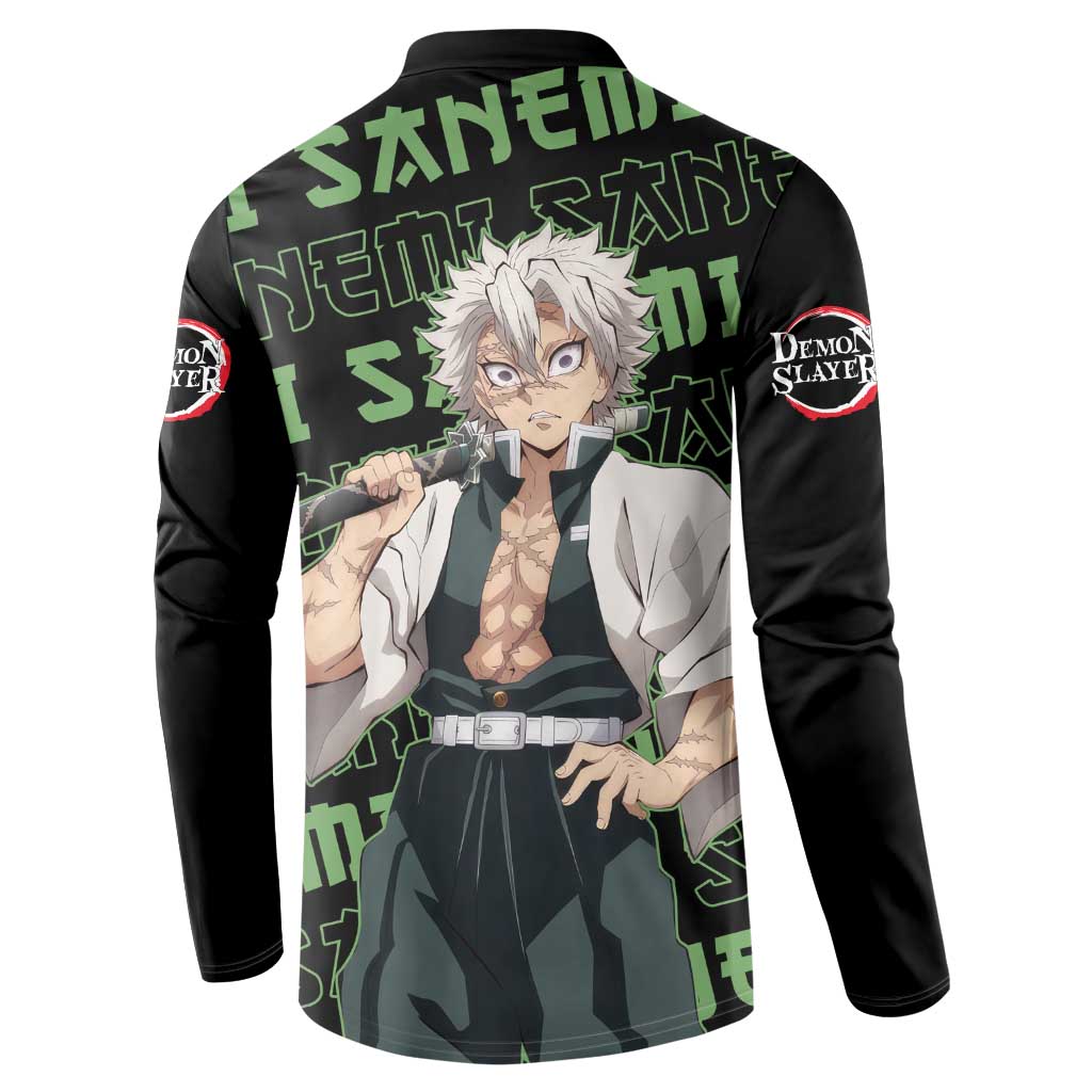 Sanemi Shinazugawa - Demon Slayer Button Sweatshirt Anime Mix Pattern Style