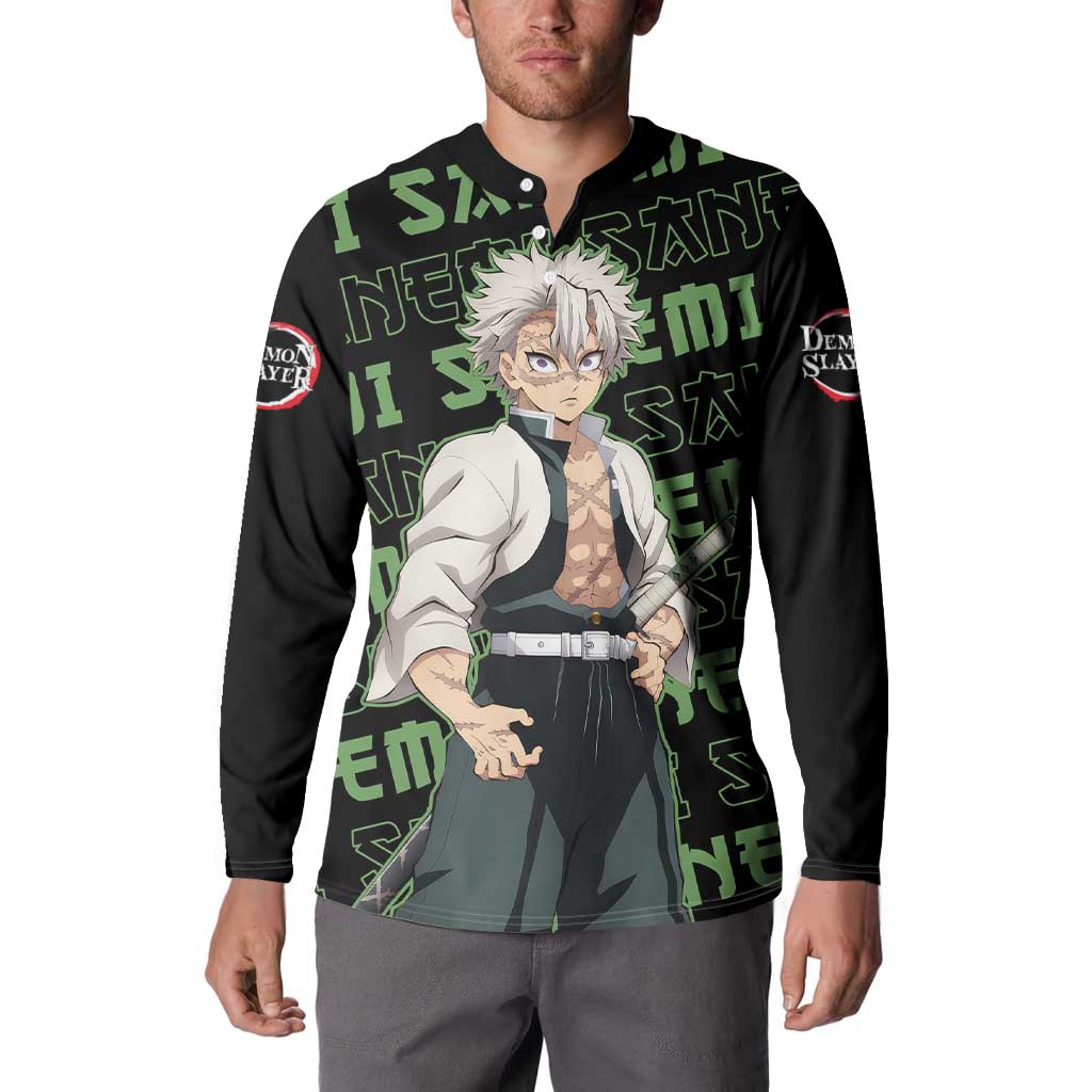 Sanemi Shinazugawa - Demon Slayer Button Sweatshirt Anime Mix Pattern Style