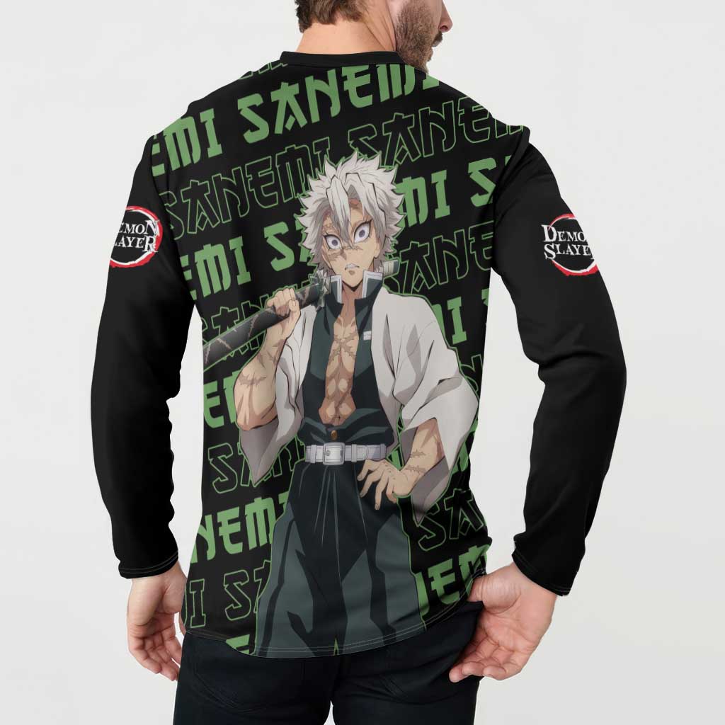 Sanemi Shinazugawa - Demon Slayer Button Sweatshirt Anime Mix Pattern Style