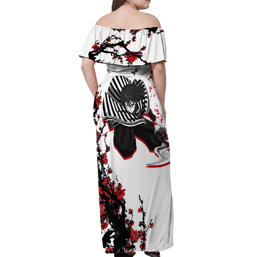 Iguro Obanai - Demon Slayer Off Shoulder Maxi Dress Anime Japan Style