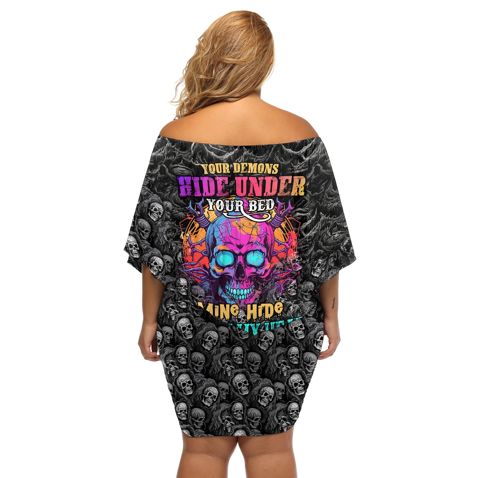 skull-off-shoulder-short-dress-your-demons-hide-under-your-bed-mine-hide-inside-my-head