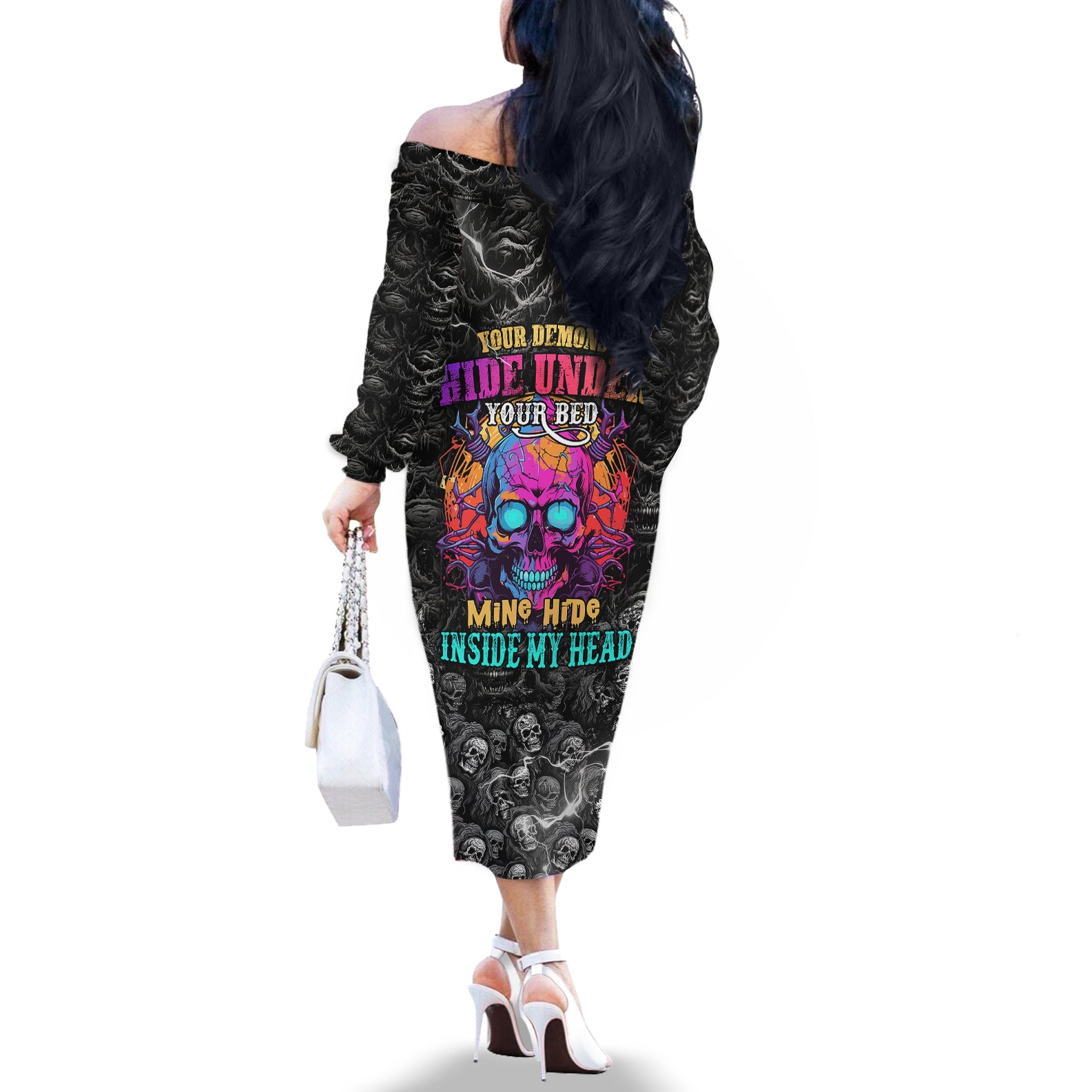 skull-off-the-shoulder-long-sleeve-dress-your-demons-hide-under-your-bed-mine-hide-inside-my-head