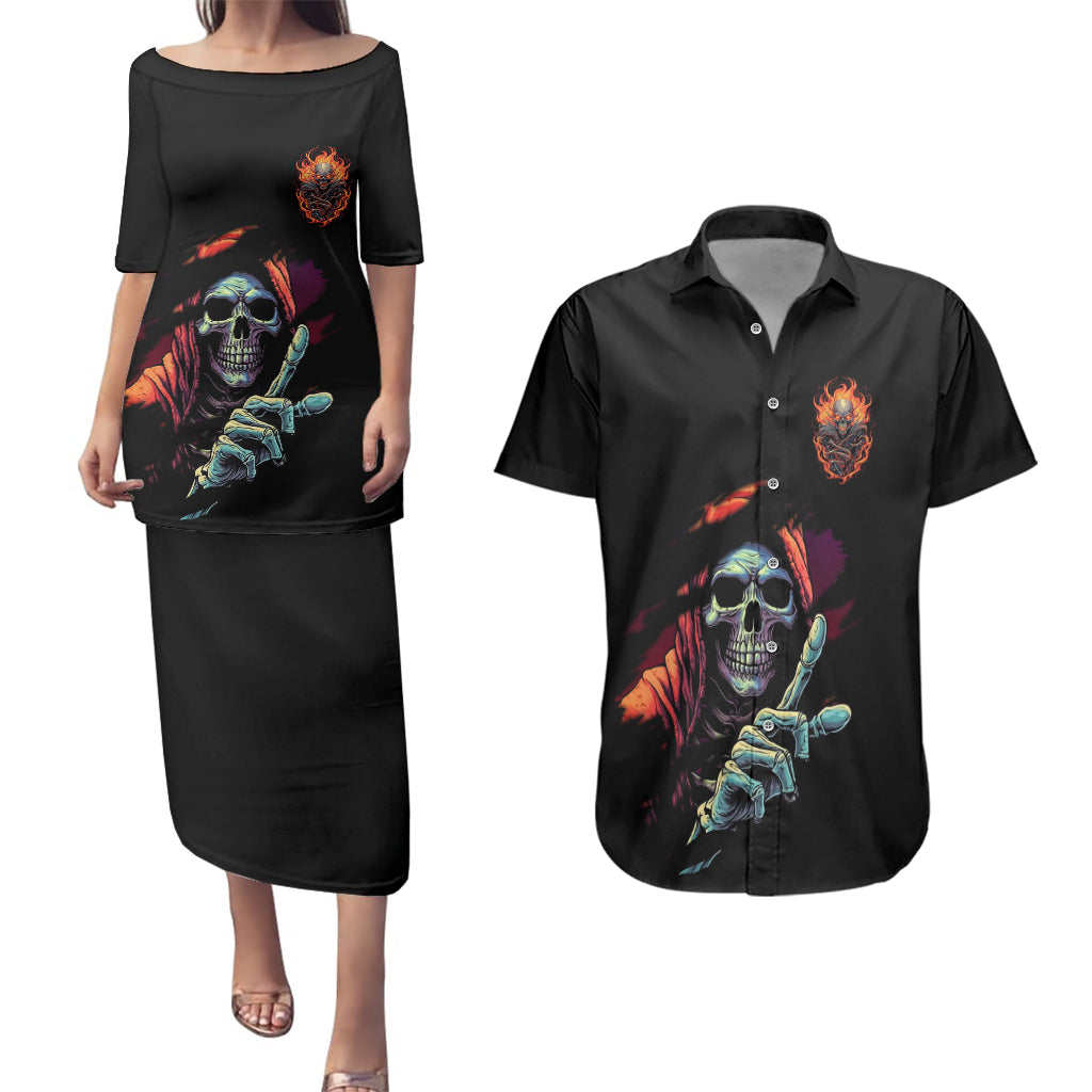 reaper-skull-couples-matching-puletasi-dress-and-hawaiian-shirt-i-can-fix-stupid-but-its-gonna-hurt