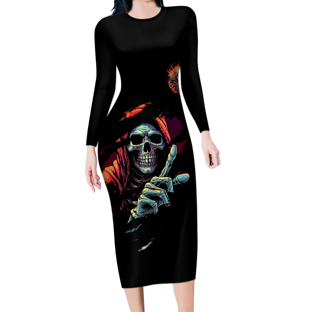 reaper-skull-long-sleeve-bodycon-dress-i-can-fix-stupid-but-its-gonna-hurt