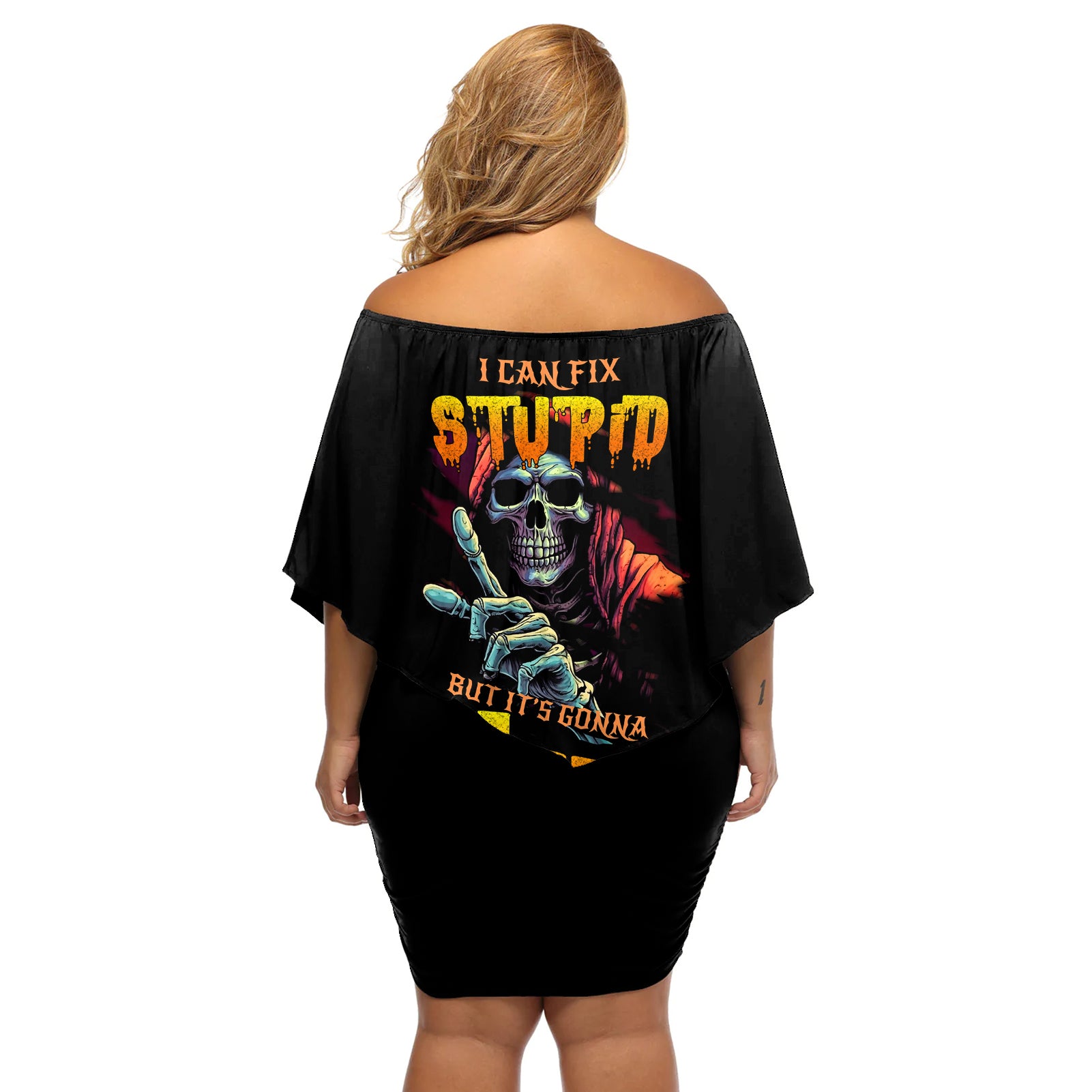 reaper-skull-off-shoulder-short-dress-i-can-fix-stupid-but-its-gonna-hurt