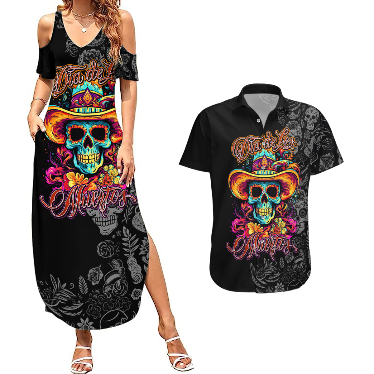 day-of-the-dead-sugar-skull-couples-matching-summer-maxi-dress-and-hawaiian-shirt-dia-de-los-murtos