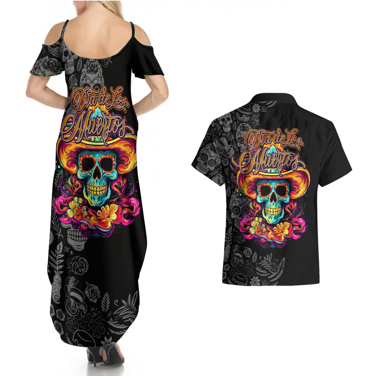 day-of-the-dead-sugar-skull-couples-matching-summer-maxi-dress-and-hawaiian-shirt-dia-de-los-murtos