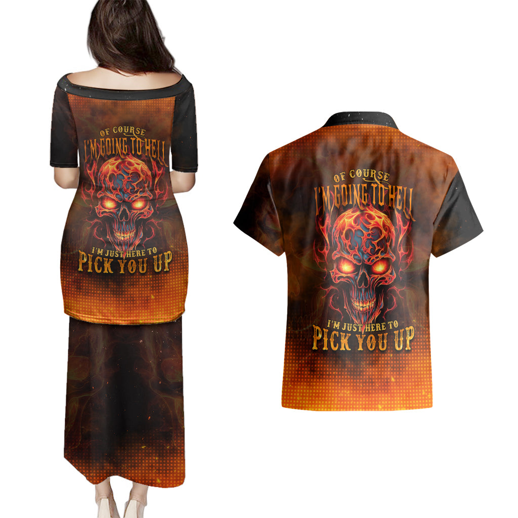 fire-skull-couples-matching-puletasi-dress-and-hawaiian-shirt-of-course-im-going-to-hell-im-just-here-to-pick-you-up
