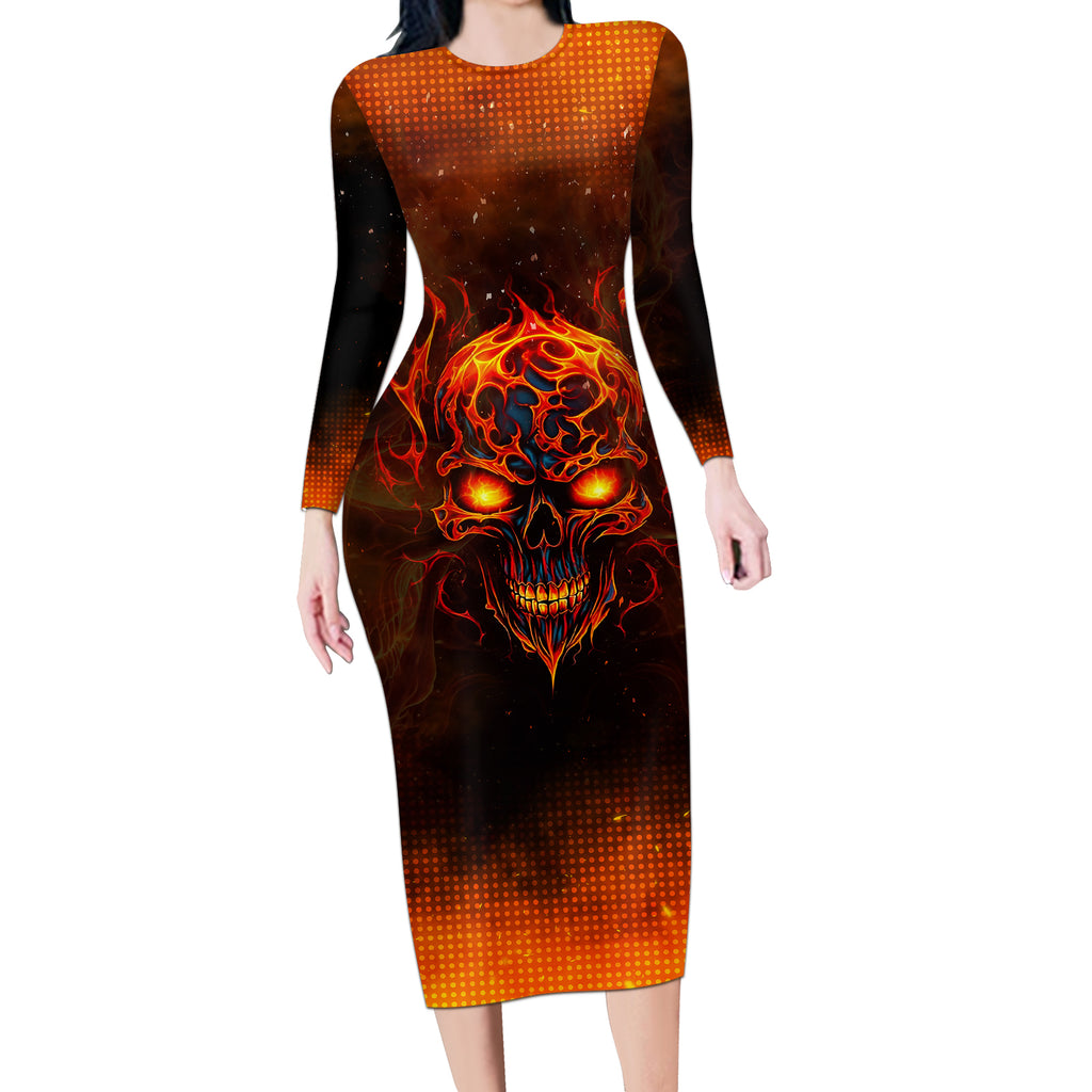 fire-skull-long-sleeve-bodycon-dress-of-course-im-going-to-hell-im-just-here-to-pick-you-up