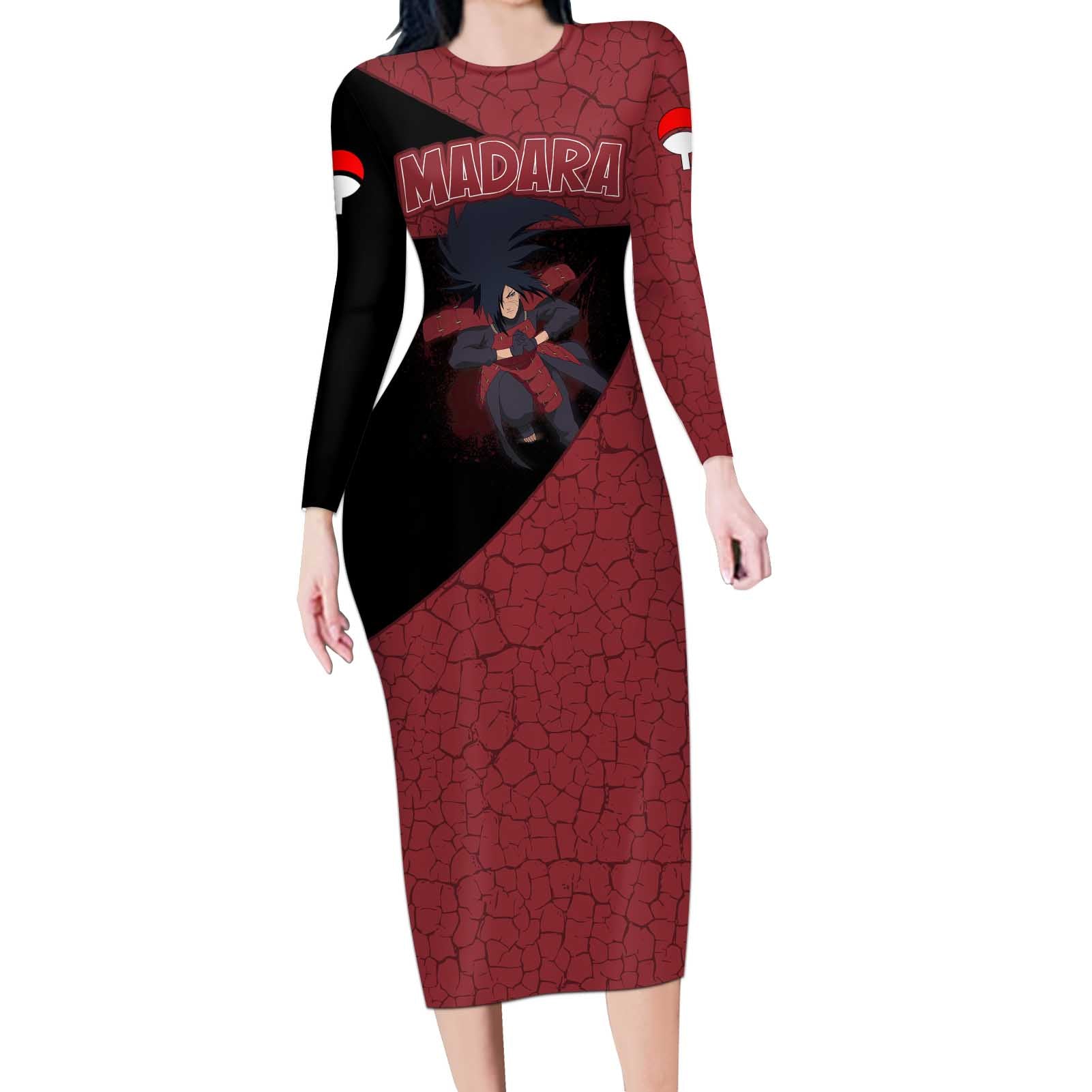 Madara Uchiha - Naruto Long Sleeve Bodycon Dress Anime Style