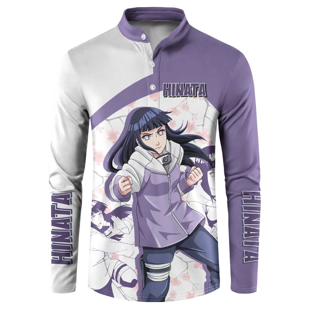 Hinata Hyuga - Naruto Button Sweatshirt Anime Style