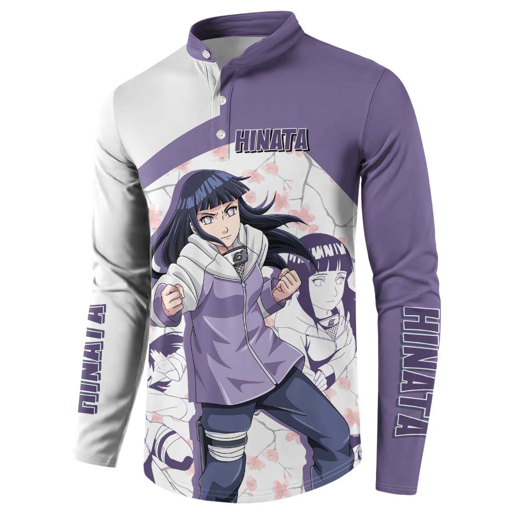 Hinata Hyuga - Naruto Button Sweatshirt Anime Style