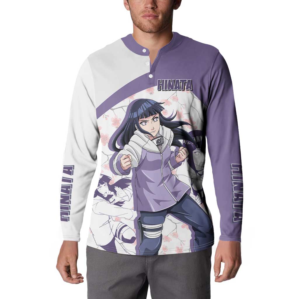 Hinata Hyuga - Naruto Button Sweatshirt Anime Style