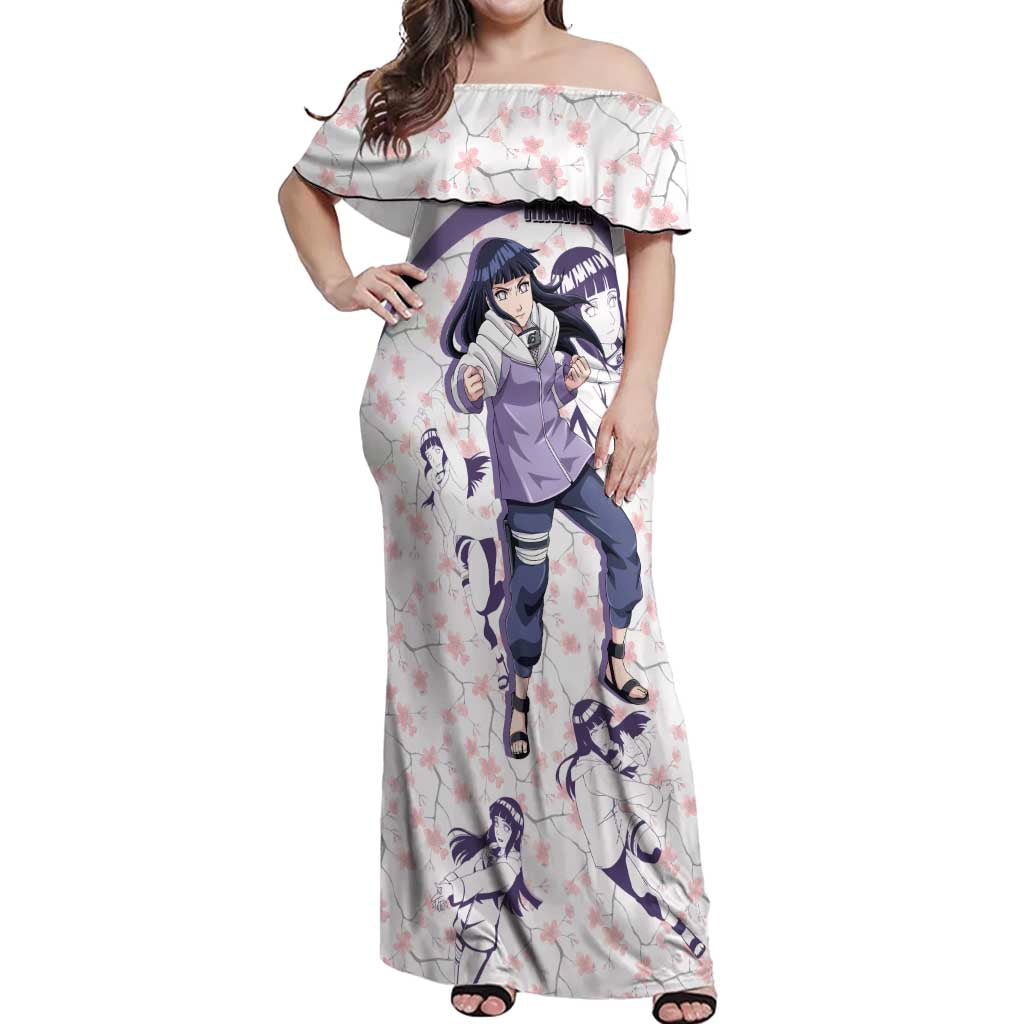 Hinata Hyuga - Naruto Off Shoulder Maxi Dress Anime Style