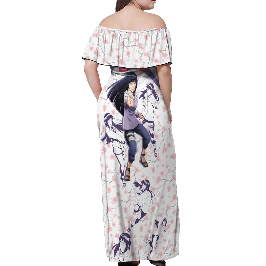 Hinata Hyuga - Naruto Off Shoulder Maxi Dress Anime Style
