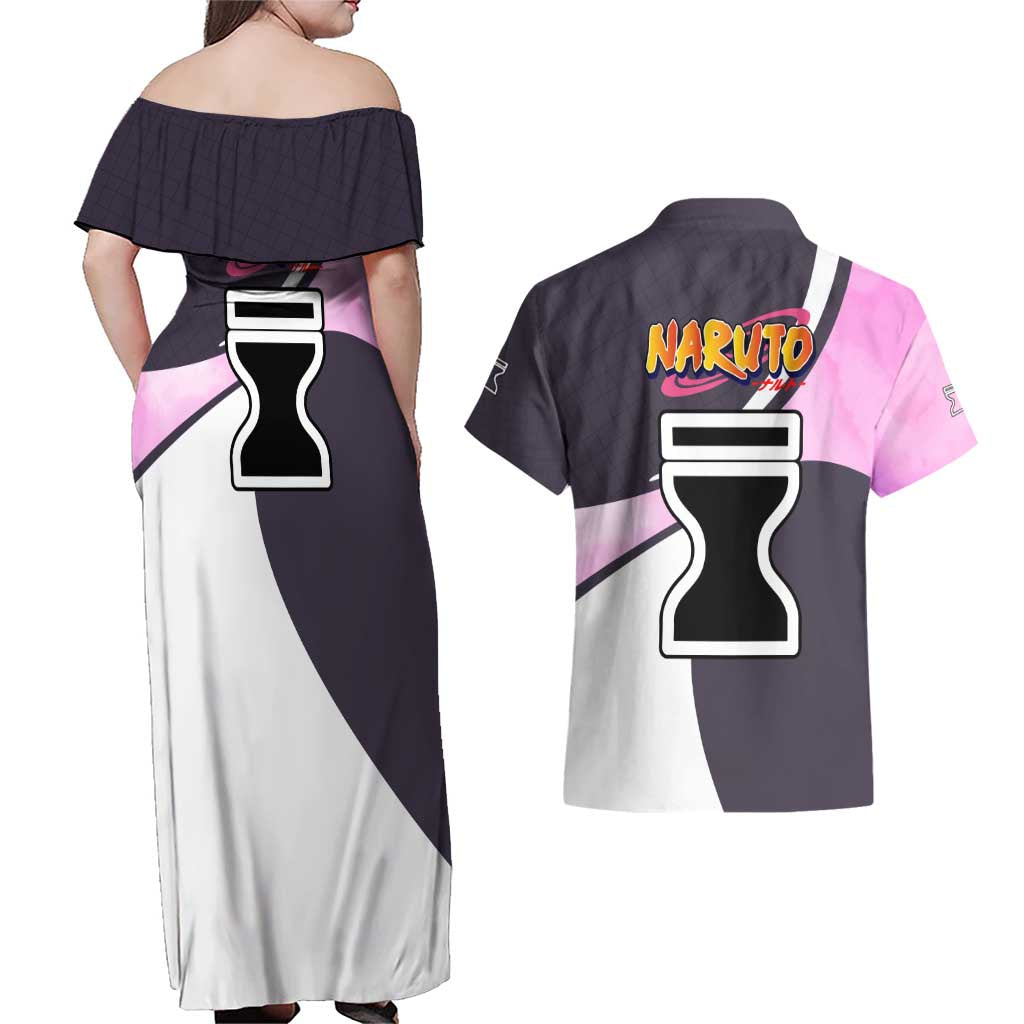 Temari - Naruto Couples Matching Off Shoulder Maxi Dress and Hawaiian Shirt Anime Style
