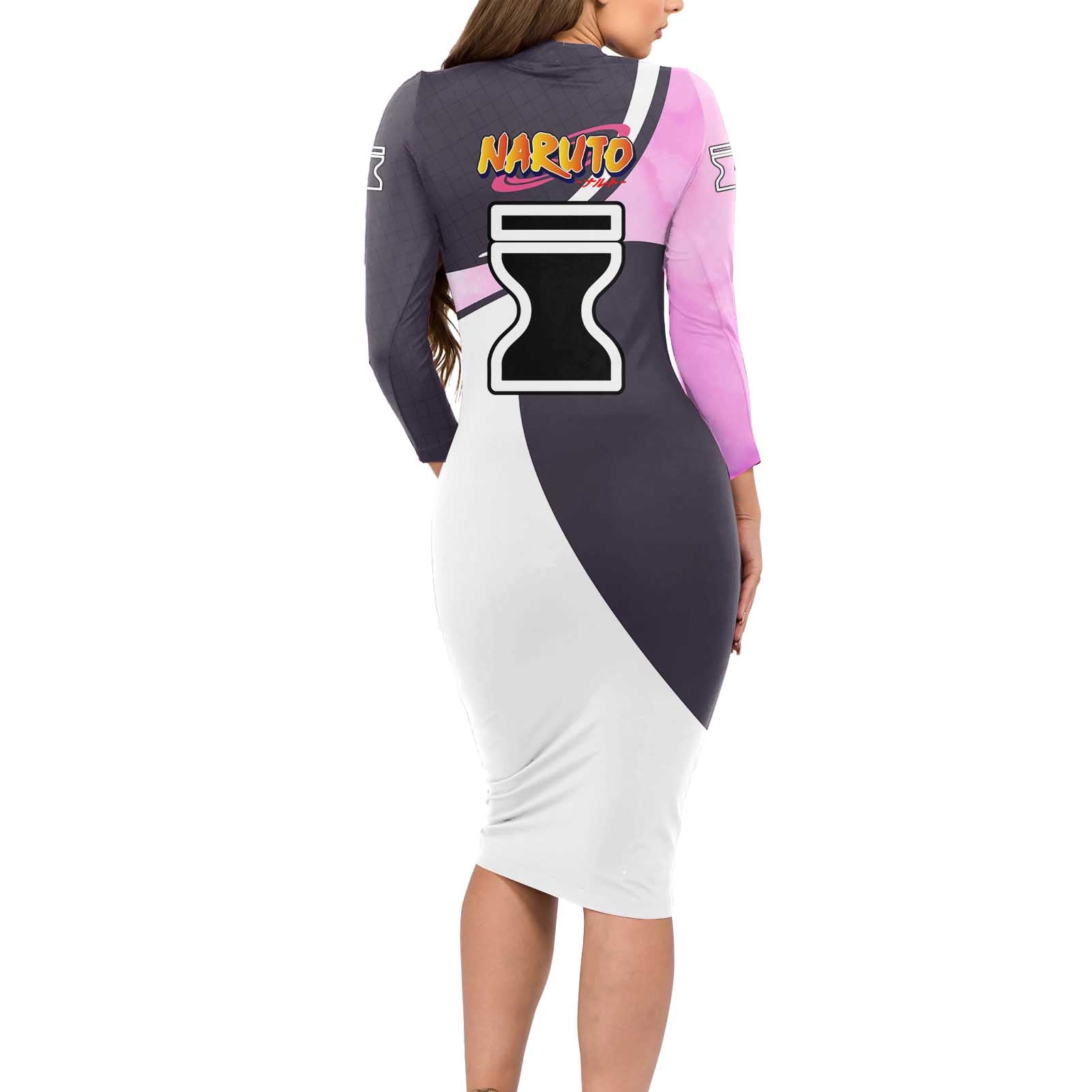 Temari - Naruto Long Sleeve Bodycon Dress Anime Style