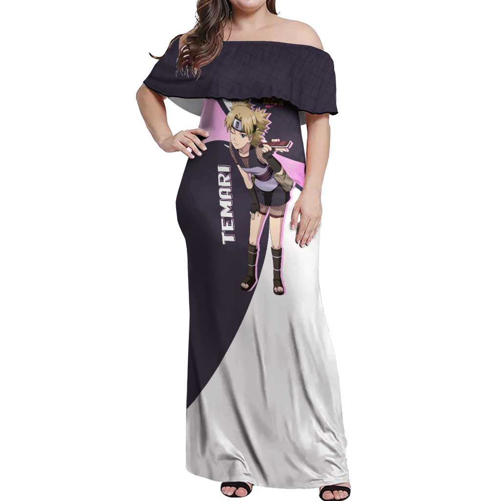 Temari - Naruto Off Shoulder Maxi Dress Anime Style