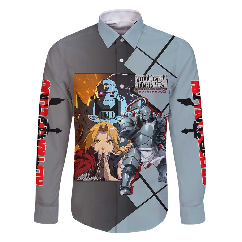 Alphonse Elric Fullmetal Alchemist Family Matching Off Shoulder Maxi Dress and Hawaiian Shirt with Armored Form and Protective Battle Pose Design - The Mazicc