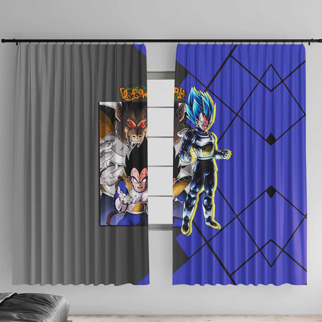 Vegeta Dragon Ball Window Curtain with Saiyan Battle Aura and Fierce Fighting Pose Design - The Mazicc