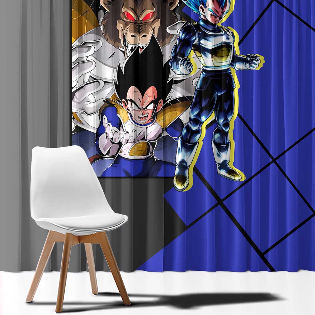 Vegeta Dragon Ball Window Curtain with Saiyan Battle Aura and Fierce Fighting Pose Design - The Mazicc
