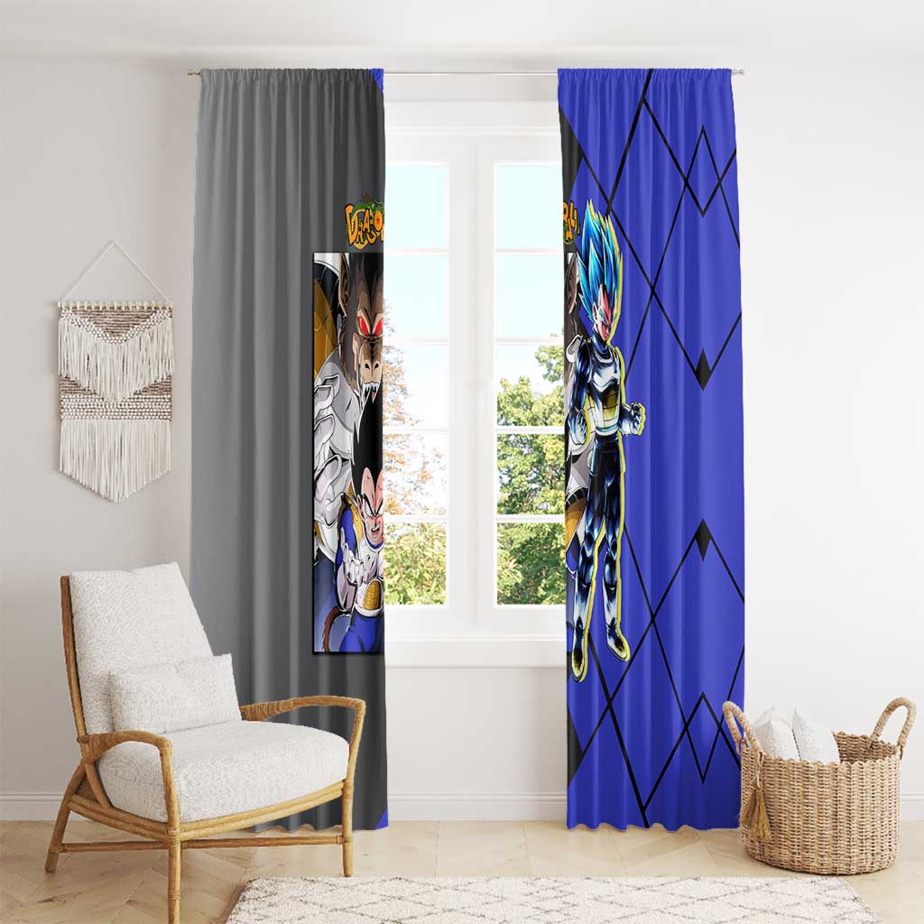 Vegeta Dragon Ball Window Curtain with Saiyan Battle Aura and Fierce Fighting Pose Design - The Mazicc