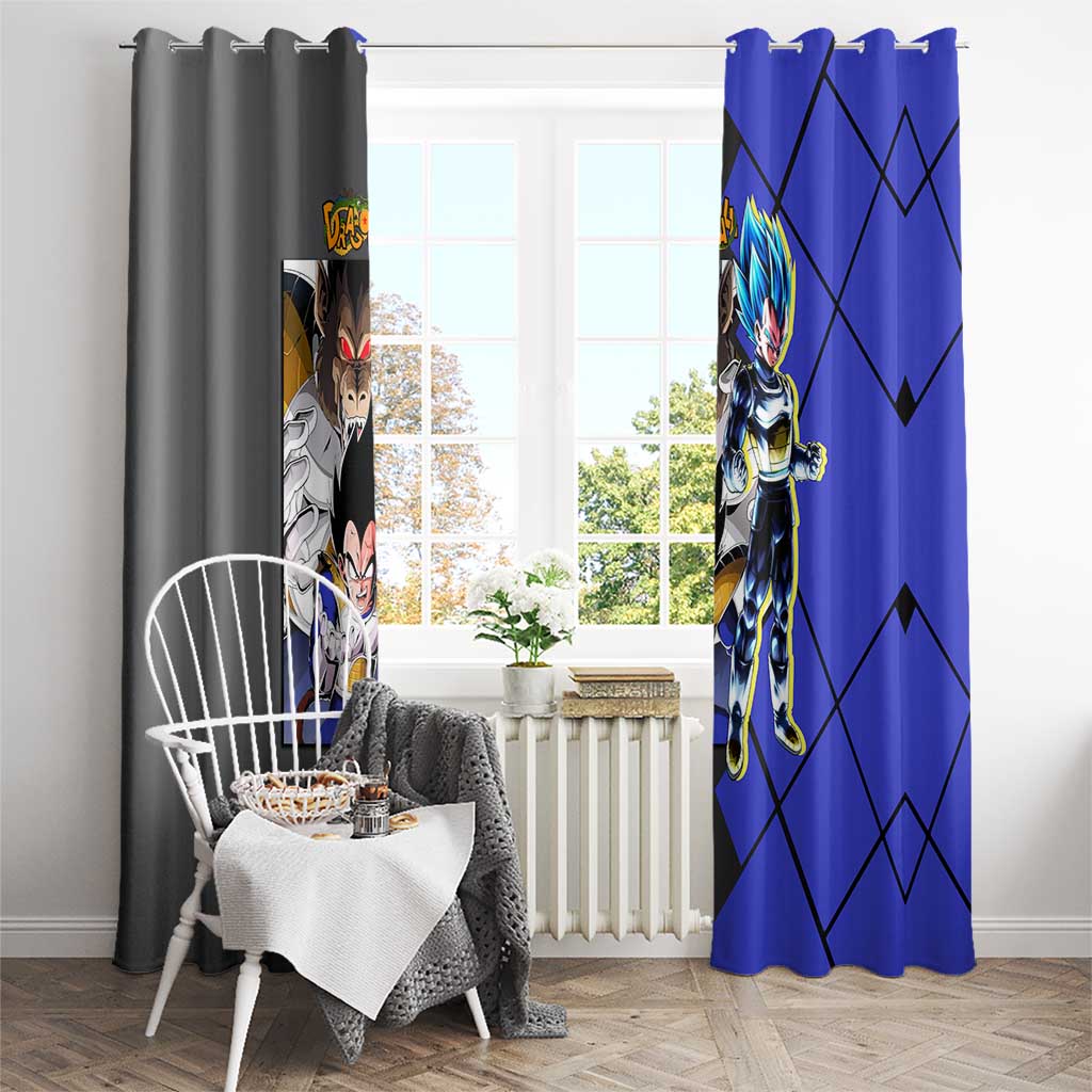Vegeta Dragon Ball Window Curtain with Saiyan Battle Aura and Fierce Fighting Pose Design - The Mazicc