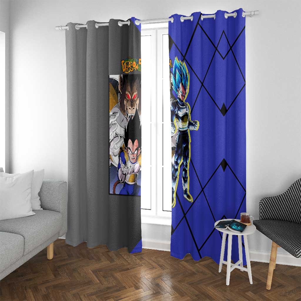Vegeta Dragon Ball Window Curtain with Saiyan Battle Aura and Fierce Fighting Pose Design - The Mazicc