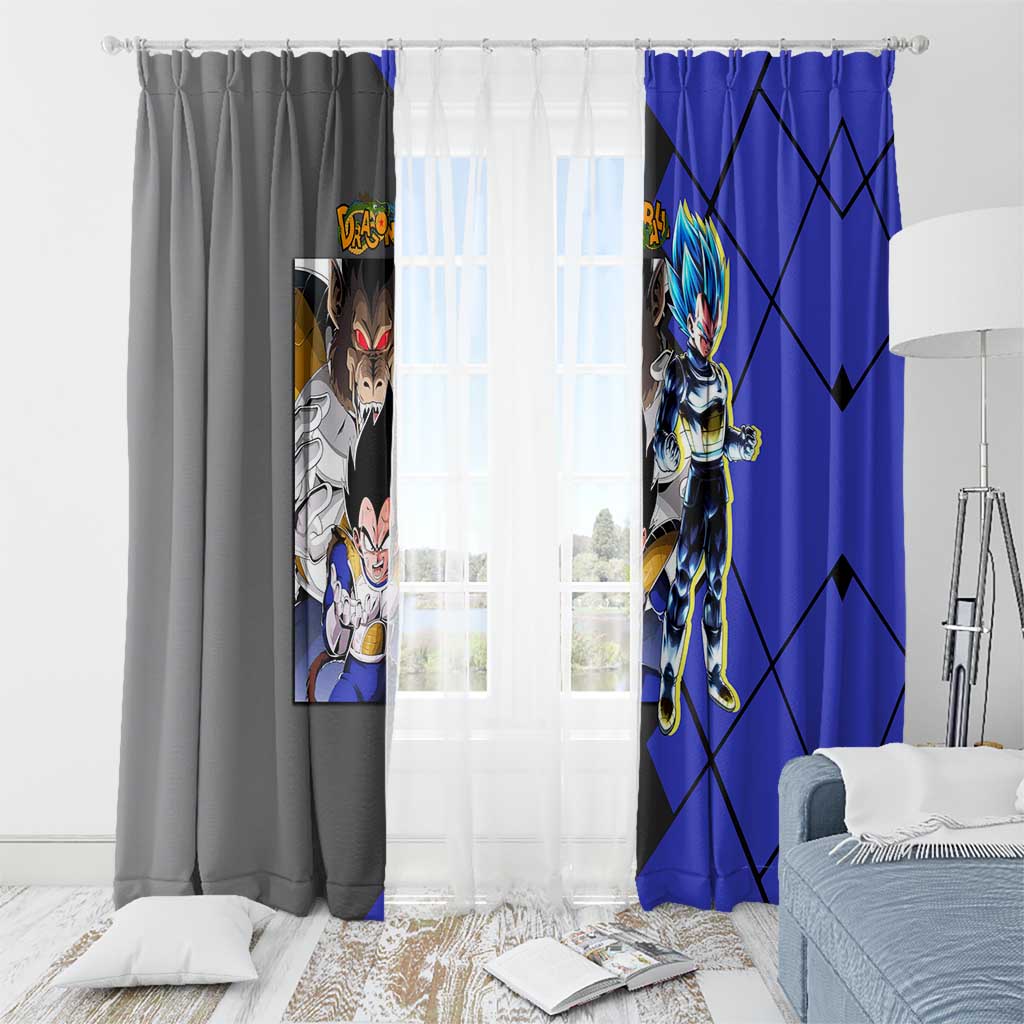 Vegeta Dragon Ball Window Curtain with Saiyan Battle Aura and Fierce Fighting Pose Design - The Mazicc