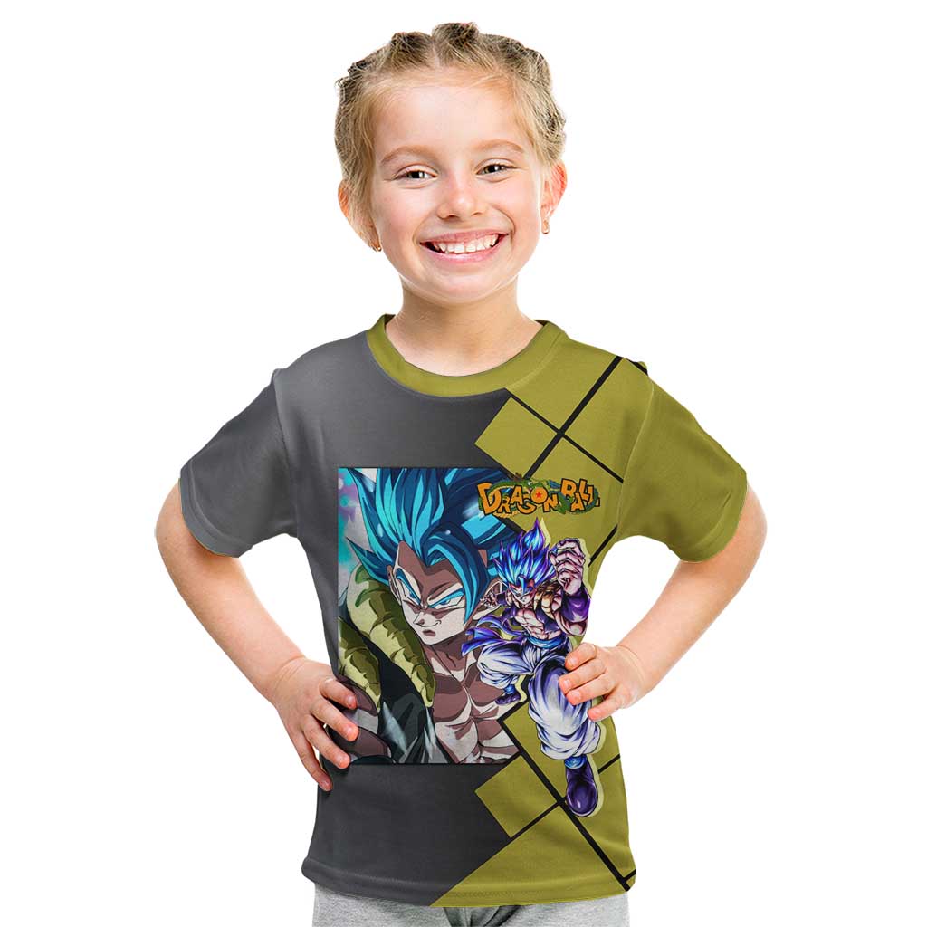 Gogeta Dragon Ball Kid T Shirt with Fusion Aura and Dynamic Fighting Pose Design - The Mazicc