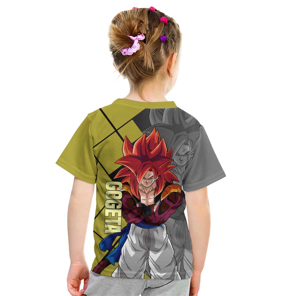 Gogeta Dragon Ball Kid T Shirt with Fusion Aura and Dynamic Fighting Pose Design - The Mazicc