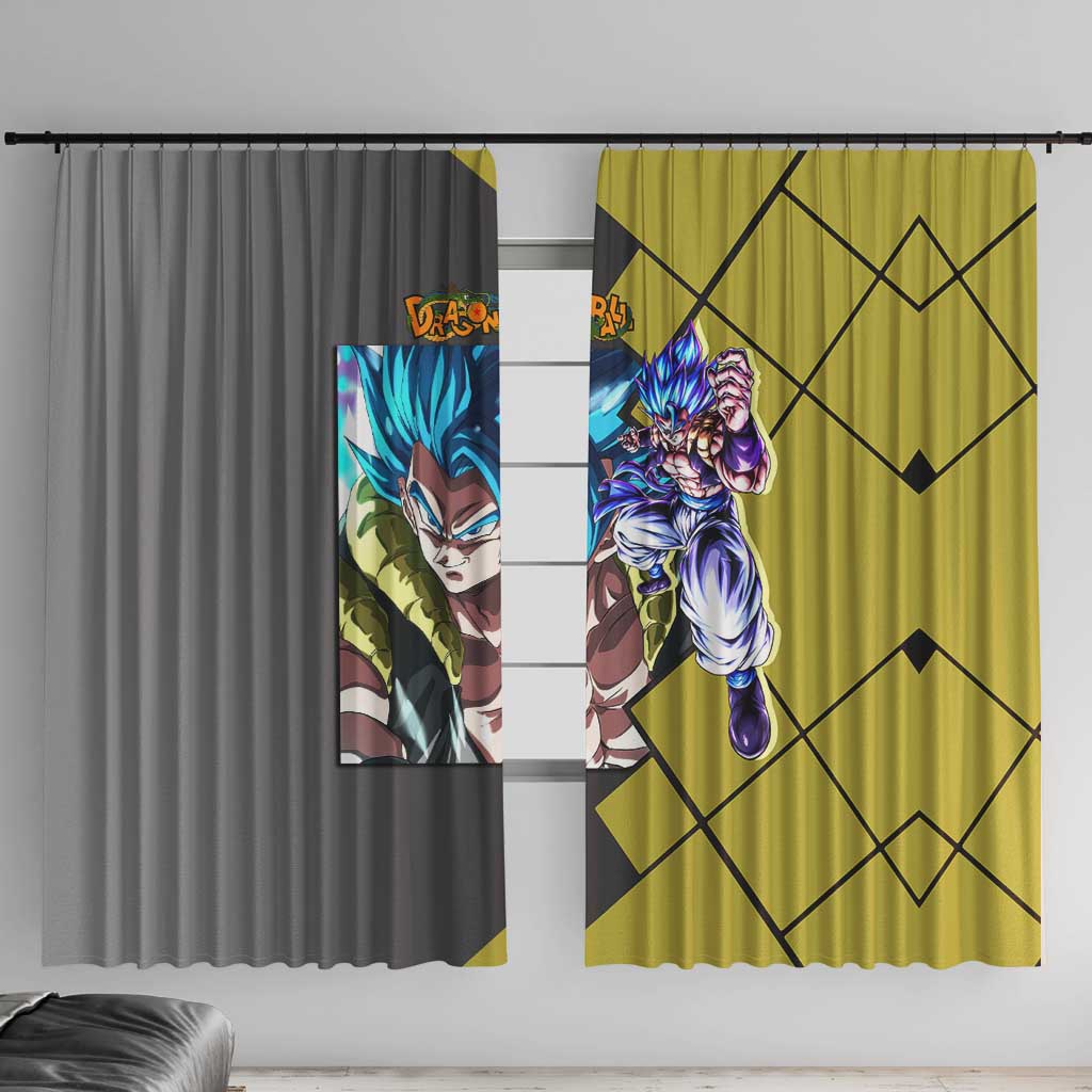 Gogeta Dragon Ball Window Curtain with Fusion Aura and Dynamic Fighting Pose Design - The Mazicc