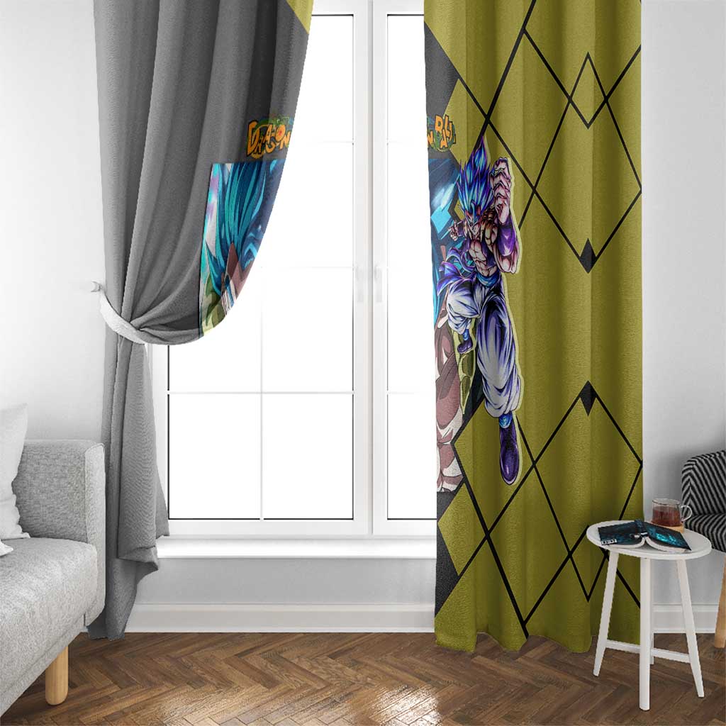 Gogeta Dragon Ball Window Curtain with Fusion Aura and Dynamic Fighting Pose Design - The Mazicc