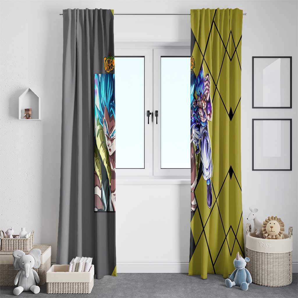 Gogeta Dragon Ball Window Curtain with Fusion Aura and Dynamic Fighting Pose Design - The Mazicc