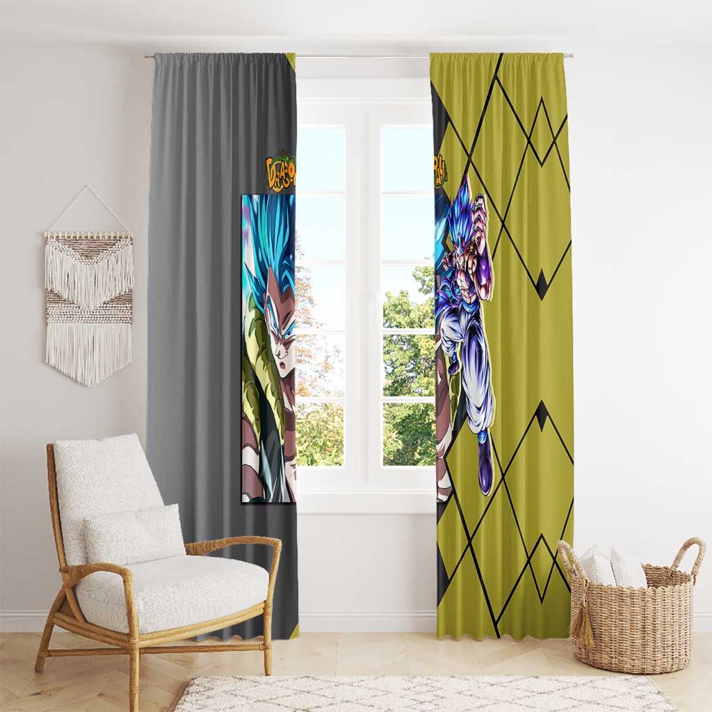 Gogeta Dragon Ball Window Curtain with Fusion Aura and Dynamic Fighting Pose Design - The Mazicc