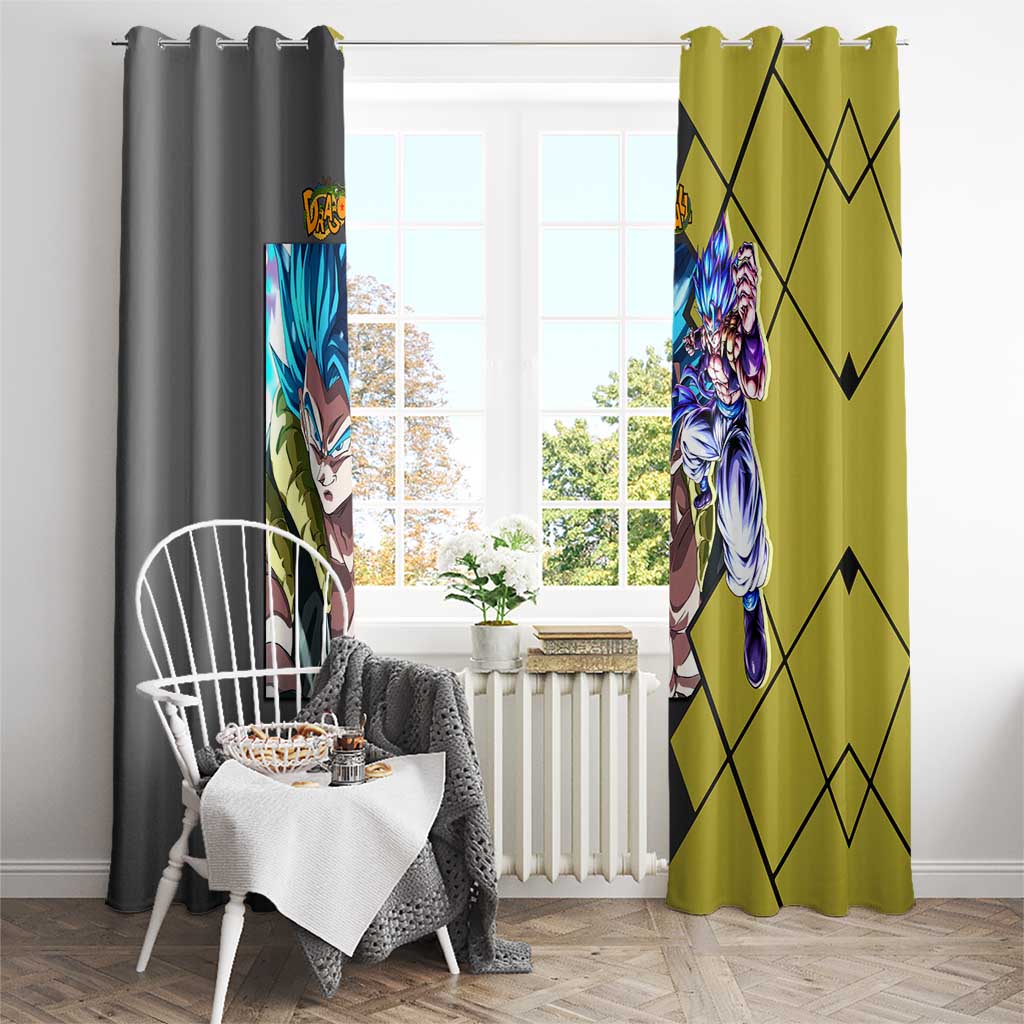 Gogeta Dragon Ball Window Curtain with Fusion Aura and Dynamic Fighting Pose Design - The Mazicc