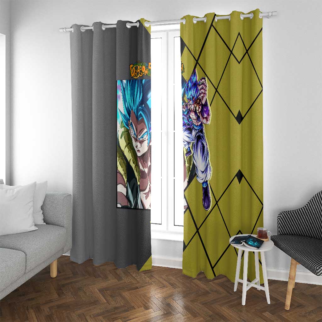 Gogeta Dragon Ball Window Curtain with Fusion Aura and Dynamic Fighting Pose Design - The Mazicc